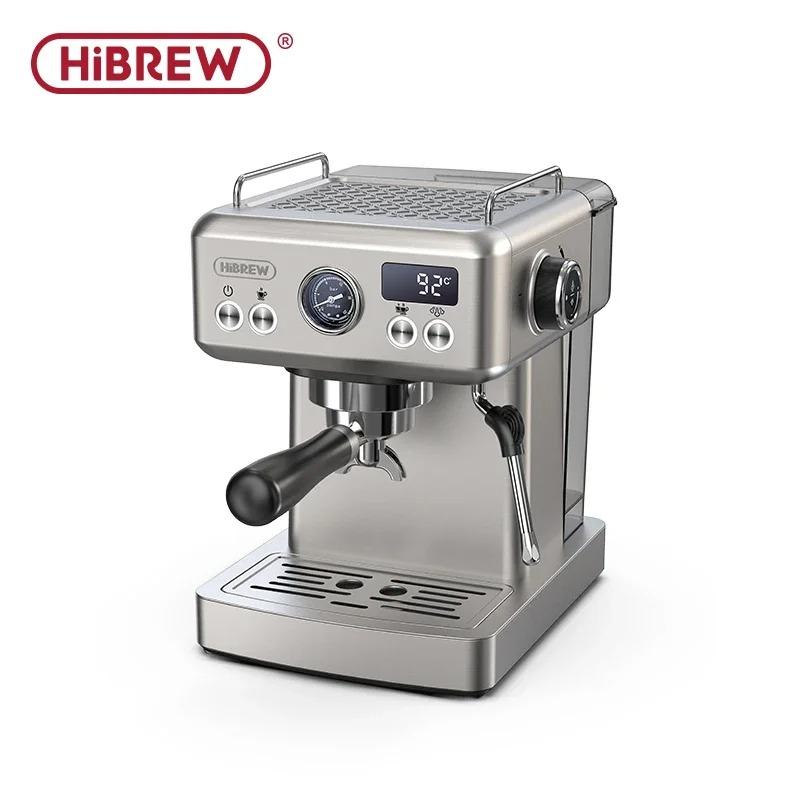 HiBREW H10A Semi-Auto Espresso Machine - 20Bar Pump (Rich Crema), 58mm Portafilter, Temp Adjustable, Stainless Steel, Cold/Hot for Home/Office