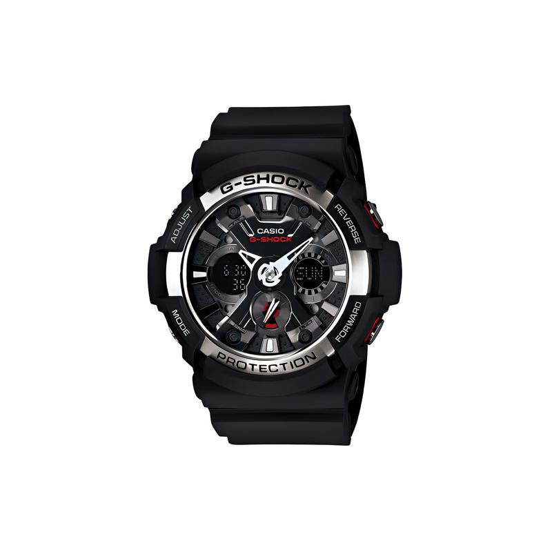 

Casio G-SHOCK Series × YOUTH Series Street Metal Ring Double Protection Multi-Function Classic Pointer Dual Display Dial Quartz Movement GA-200-1A чорний
