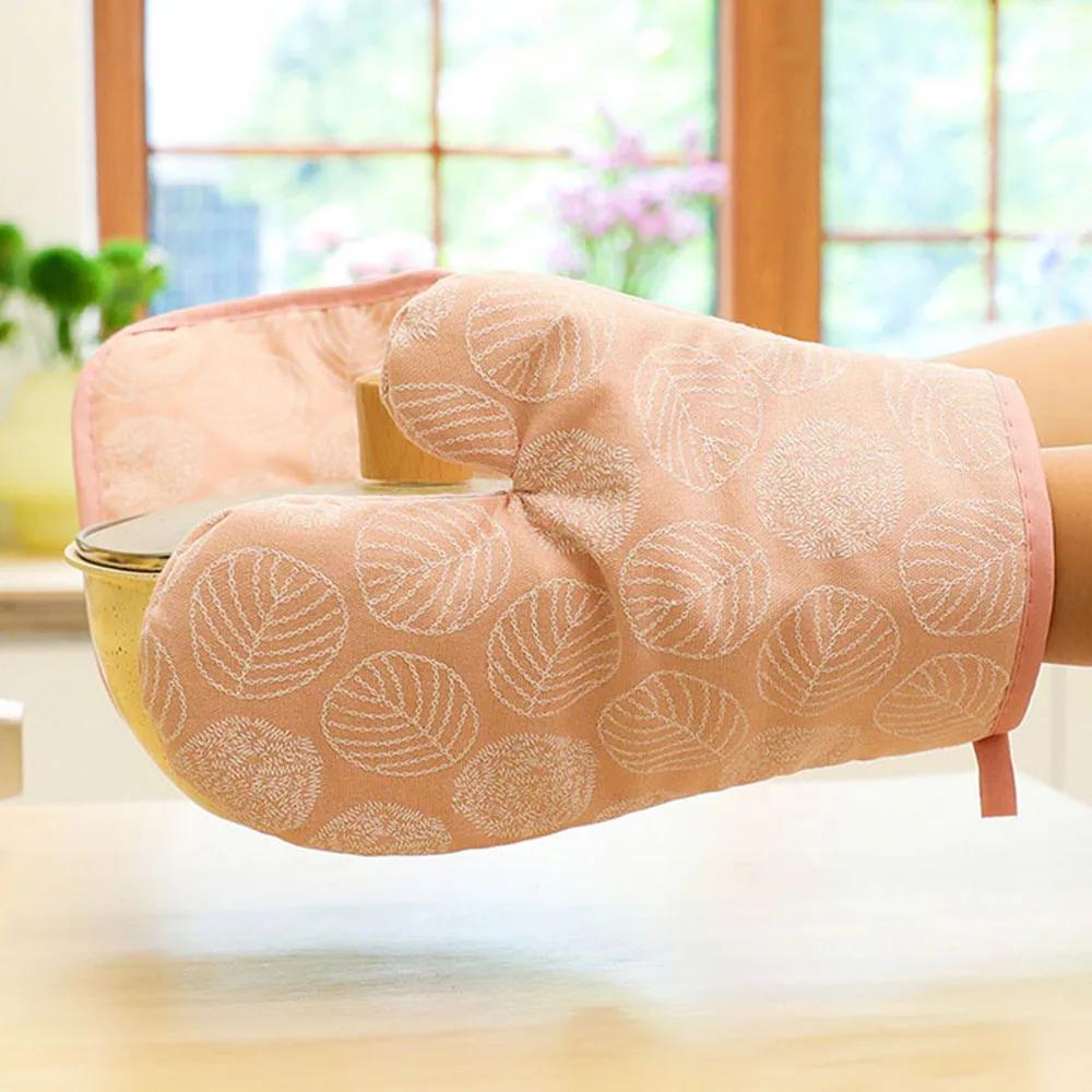 2 Stück Dicke Hitzebeständige Handschuhe Mikrowellenofen Handschuhe Verbrühschutz Bedruckte Handschuhe Küchen Backofen Handschuhe