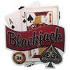 Metal Embossed Blackjack Retro Card Sign