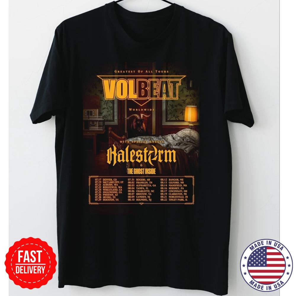 NEW Volbeat Halestorm 2025 tour dates Unisex T Shirt All Size Limited Edition Unisex T-Shirt S
