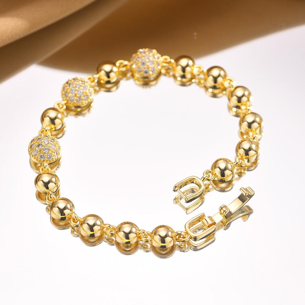 Heart Chain Bracelet Gold Plated Cubic Zirconia Dainty Stackable Jewelry Gift for Women Love Forever Jewelry