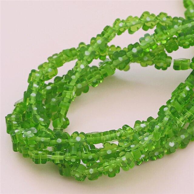 45Pcs Lampwork Beads Mixed Color Flower Pattern Glass Beads For Jewelry Making