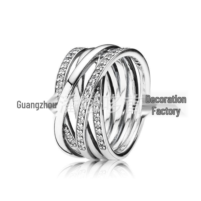 Кольцо Panjia Pandora из серебра 925 пробы с переплетенной короной Size 58