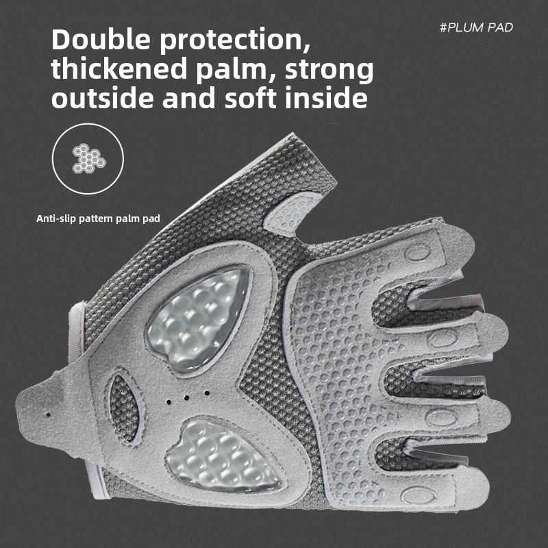 Fitness Cycling Gloves Outdoor Sports Training Golf Silicone Anti-slip Wear-resistant Ice Silk Breathable Half Finger