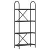 Bookshelf Black Oak Effect 60 X 30 X 146 Cm Engineered Wood