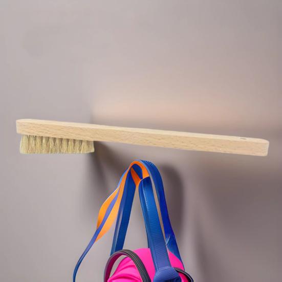 Rock Climbing Brush with Wooden Long Handle Thick Boar Bristles Portable Indoor Outdoor
