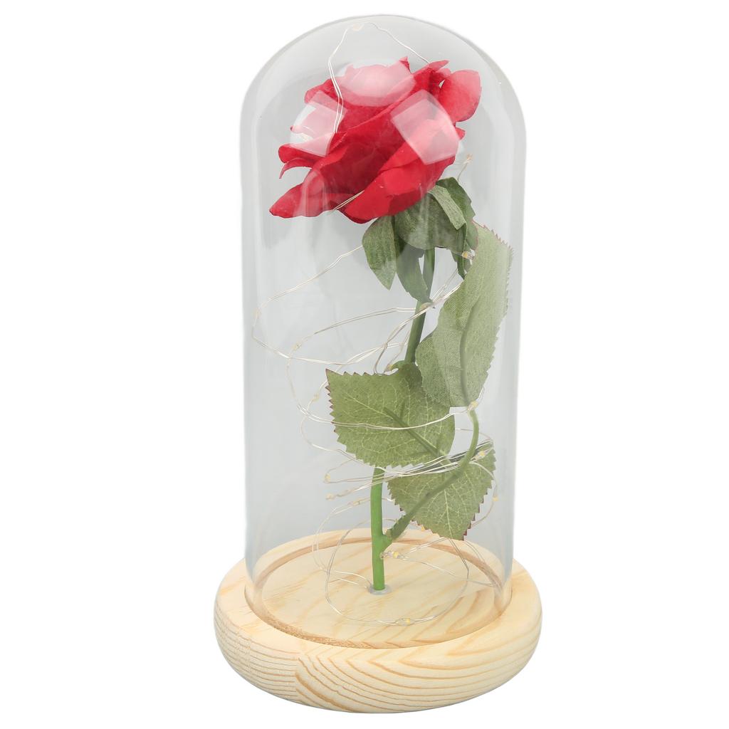 Rose in Glaskuppel Glücklich Schöne Symbolik Romantische Verzauberte Rose Romantische Geschenke mit LED-Licht