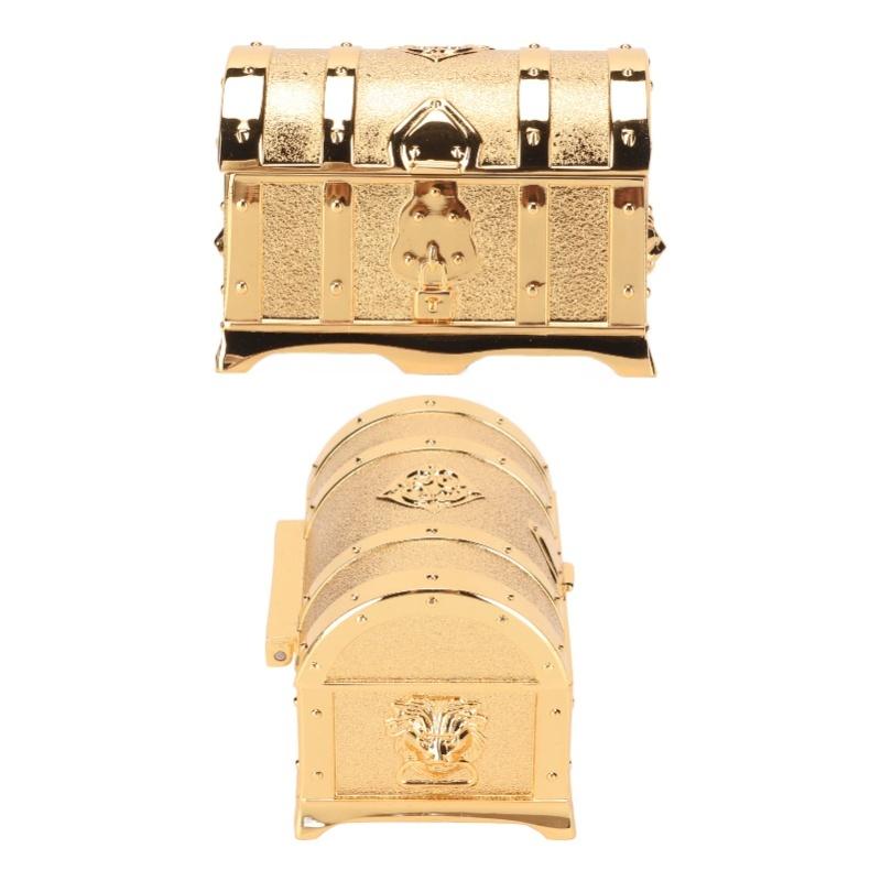 Vintage Jewelry Box Gold Color Retro Style Zinc Alloy Scratch Proof Small Jewelry Box For Rings Earrings Necklace M