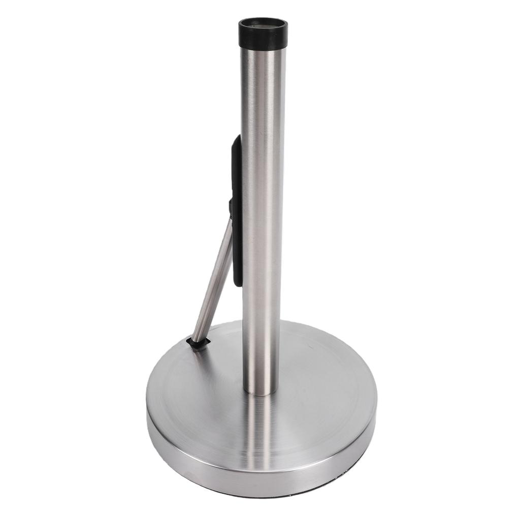 Paper Towel Holder Stainless Steel Standing Paper Towel and Spray Bottle Holder with Tension Arm for Kitchen