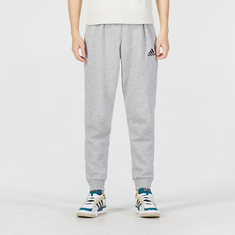 Adidas Essential Trefoil Knit Joggers Men Pants Gray HL6877