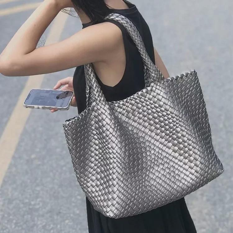 2024 Trendy Hand-Woven Large-Capacity Tote and Shoulder Bag