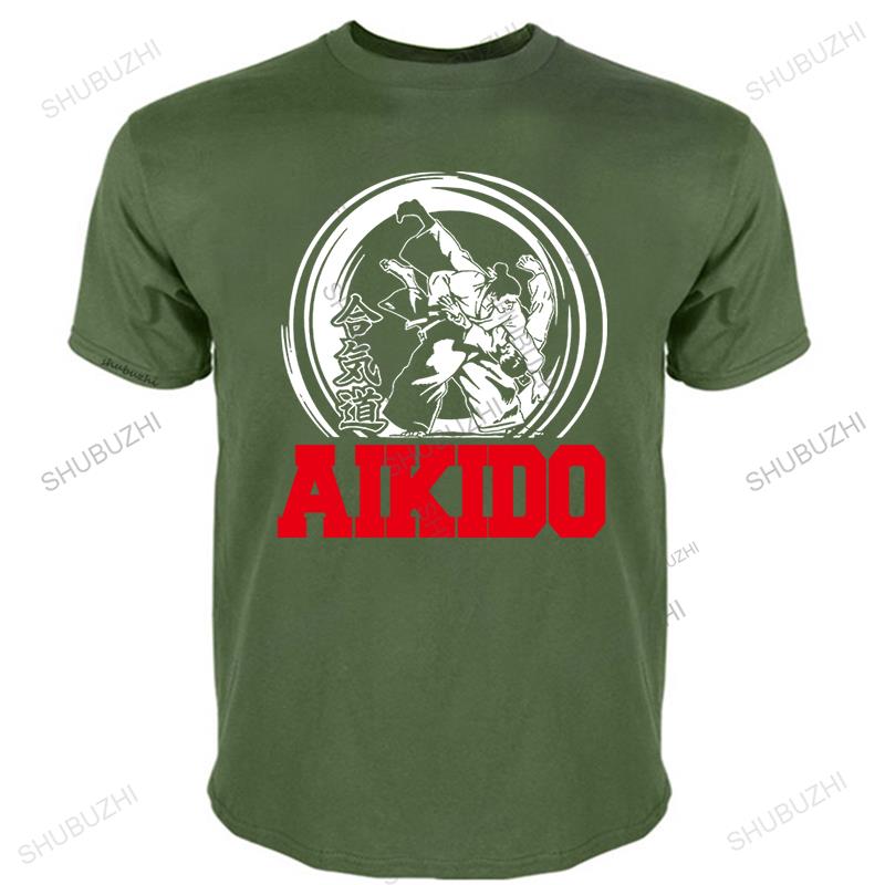 Aikido Japanese Martial Arts Shinai Kendo T Shirt for Men Cotton Tshirt Unique Tees Short Sleeve Samurai Spirit Tshirt Clothing