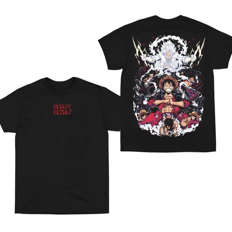 One Piece Anime Merch Luffy Zoro Yamato Print Summer Short Sleeve Women And Men T-shirt
