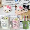 Storage Anime Case Students Stationery Organizer Box Pen Holder Brush Storage Box Room Decor Plastic Kitty Storage Box