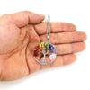 Silver Hand-Wound Colorful Crystal Gravel Tree Root Tree Of Life Pendant Necklace N112
