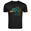 Green Fire Dragon Head Fantasy Creature Graphic T-Shirt