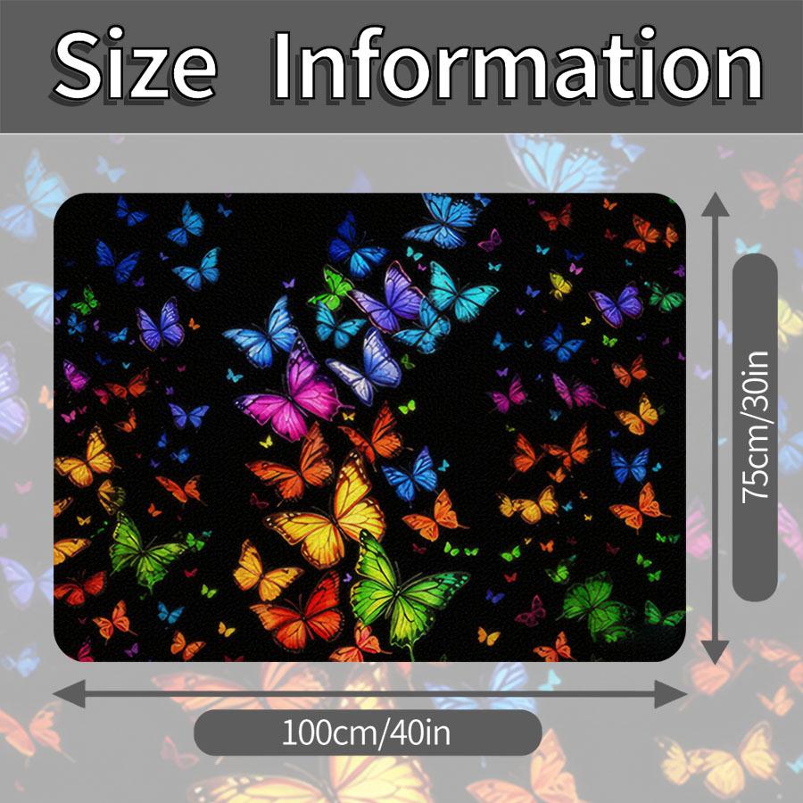 1pc Dreamy Butterfly Print Personalized Car Trunk Mat Interior Protection Cargo Liner Durable Polyester Floor Mat Safe