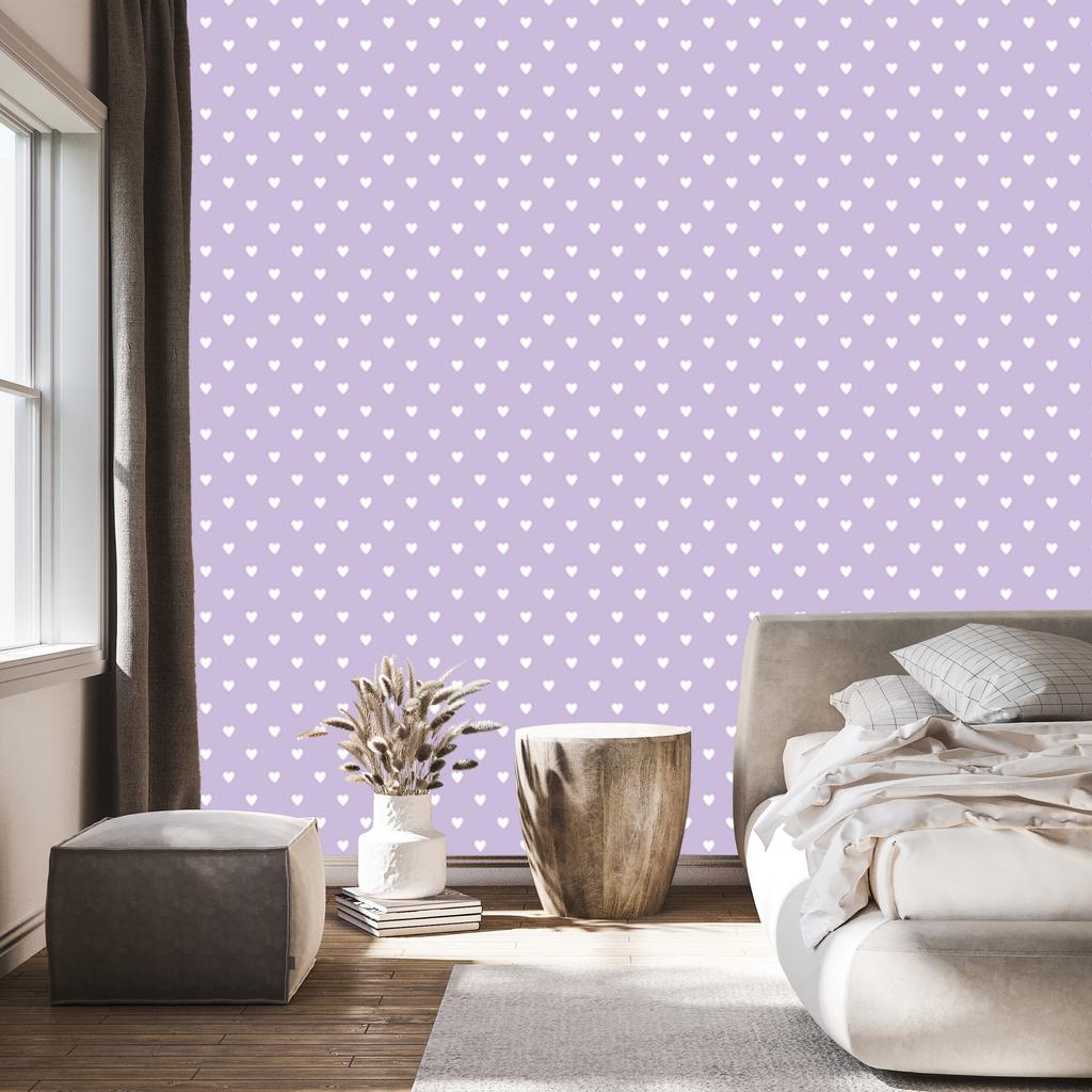 Lavender Hearts Wallpaper 50x1000