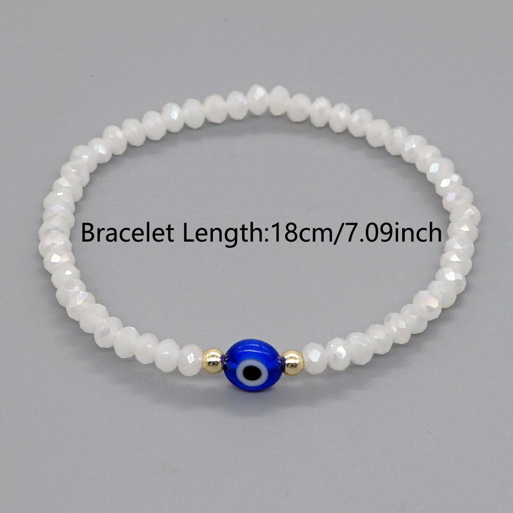 1pc Evil Eye Bracelet for Women Fashion Couple Jewelry Solid Colorful Faceted Crystal Beaded Bracelets Summer Jewellery Gift