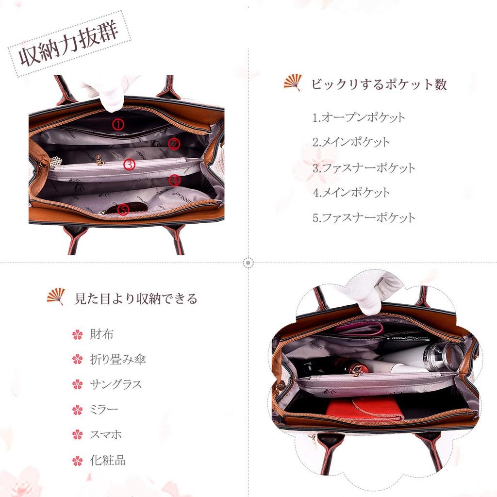 A4 large shoulder tote crossbody shoulder crocodile PU many for commuting [NICOLE & DORIS] Women's handbag, 2-way, size, capacity, waterproof, bag,