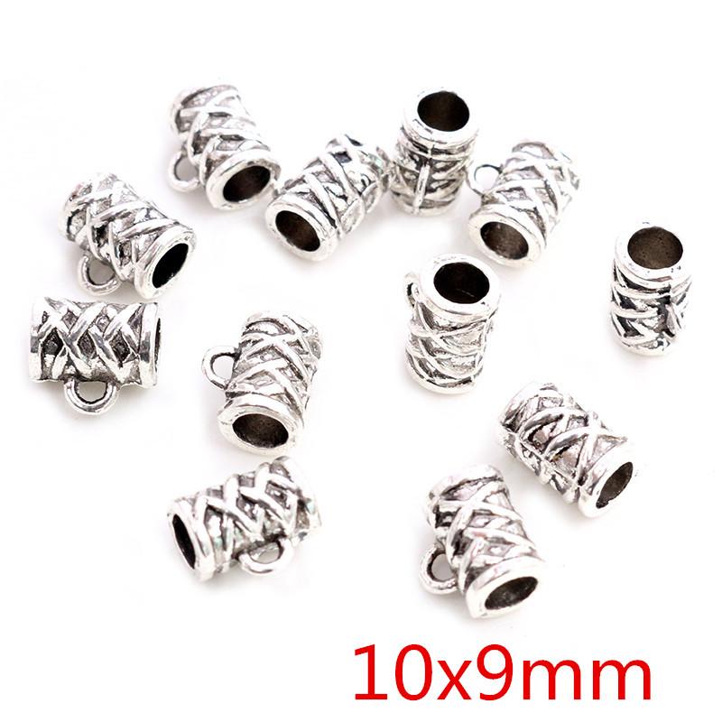 20pcs/lot DIY Handmade Beads Bails Pendants Jewelry Making DIY Necklace Antique Silver Color Bails Pendant Charm Beads Bails