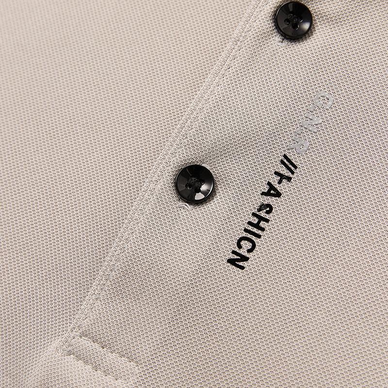 Men's Business Casual Short Sleeved Shirt with Badge Solid Color Polo Shirt Fashionable Breathable Comfortable Versatile Top