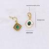 18K Gold Plated Colored Diamond Square Pendant with Chain - Pearl Necklace & Sweater Jewelry Accessory