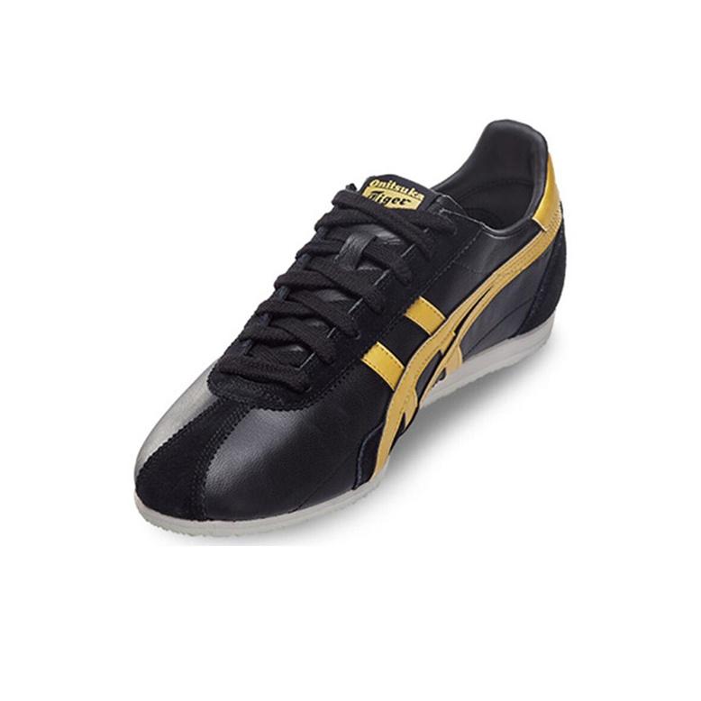 ONITSUKA TIGER Runspark Klassiek Comfortabel Antislip Lichtgewicht Lage Casual Hardloopschoenen Unisex sneaker Zwart Goud D201L-001