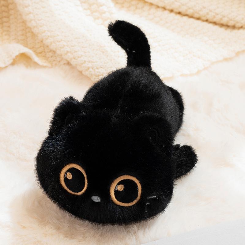 Cute Cat Eyes Plush Toy: Siamese, Black, and Calico Desk Companion