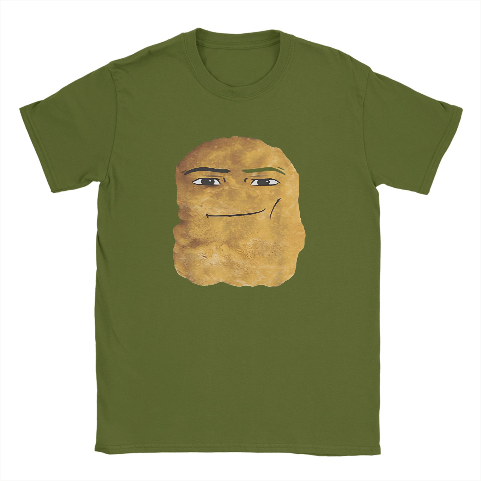 

Casual Chicken Nuggets T-Shirts for Men Round Collar Pure Cotton T Shirts Short Sleeve Tees Plus Size Clothes 3XL