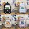 Backpack Solid Color Student Large Capacity Schoolbag Outdoor Leisure Travel Bag