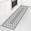 Anti Fatigue Kitchen Rugs, Waterproof Grey and White Non-Slip Thick Cushioned Kitchen Mat Heavy Duty Comfort Standing Mat for Kitchen