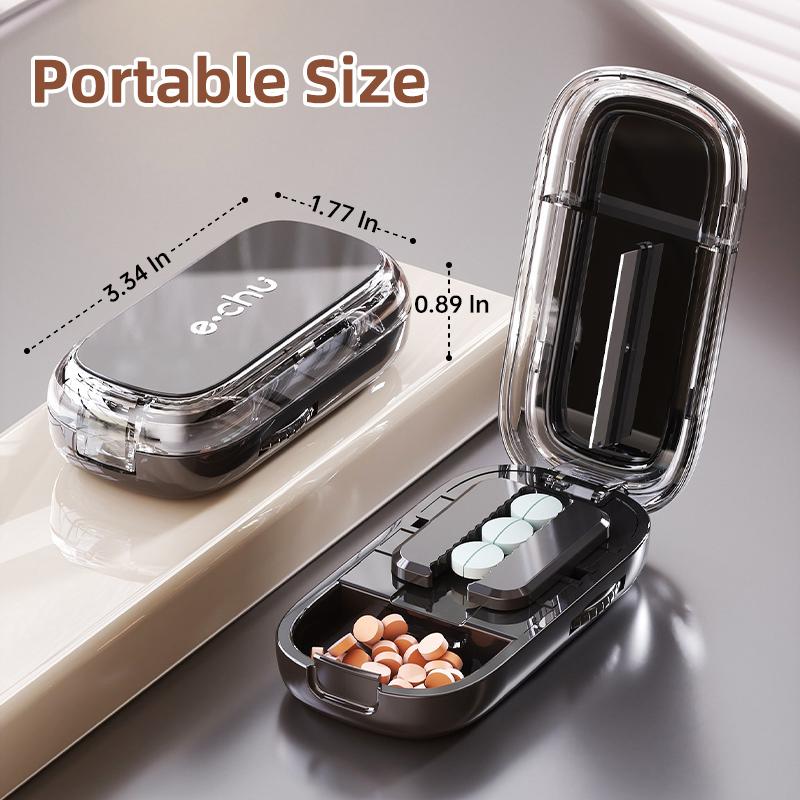 Health Pills Case Quarter Pill Cutter Storage Box Portable Medicine Tablet Medicine Dustproof Divider for Small Pills and Large