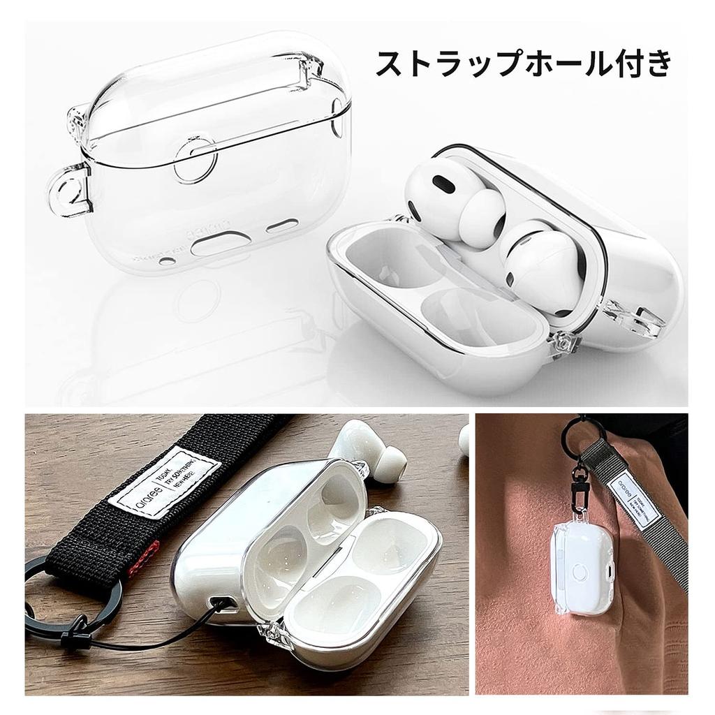 Araree AirPods Pro 2 Case Clear Hard AirPods Pro Generation 1st Speaker Hole Qi Wireless Charging Compatible Strap Hole Polycarbonate Shockproof