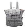 Gesteppter Rucksack Leichter Weicher Flauschiger Reiserucksack Große Kapazität Schultertasche für Wandern Fitnessstudio Grau