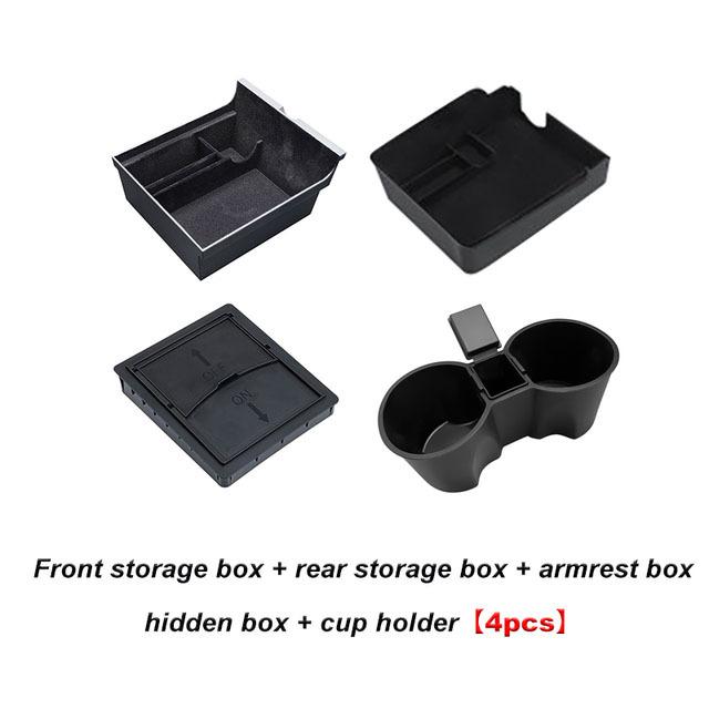 For 2024 2024 2024 Tesla Model 3 Model Y Storage Box Console Organizer Armrest Hidden Storage Box Interior Accessories