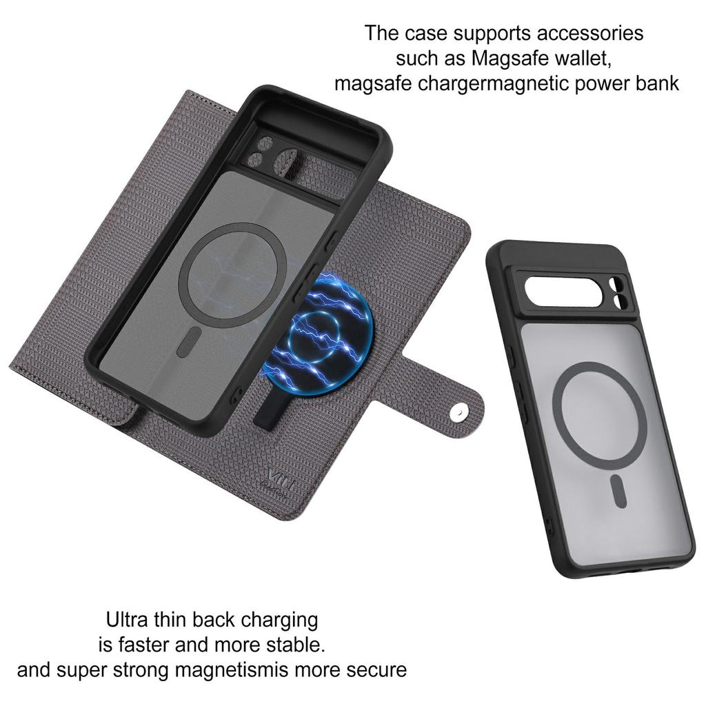 VILI GHA Series For Google Pixel 8 Pro RFID Blocking Case Card Holder Phone Cover Magnetic Case
