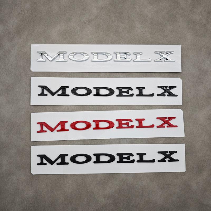 phbvg5 ABS Letters Model X Logo Chrome Black Red Emblem Car Rear Trunk Stickers For Tesla Model X Auto Badge Decals Accessories