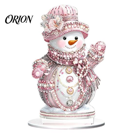 Durable Acrylic Christmas Ornaments Winter Ornaments, Double-sided Snowman/Santa Claus/Reindeer/Cottage Table Holiday Snowman Tabletop Figurines