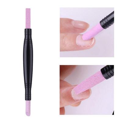 Doppio chiodo per rimozione cuticole Testa di spinta Scrub al quarzo Pietra Pen Stick Grana Manicure Smalto Pedicure