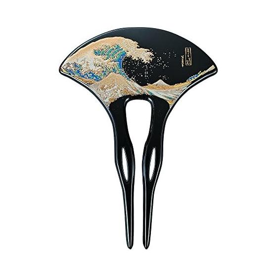 Maeju Lacquerware Urushi Kanzashi Wave (B) 4X-132 Traditional Maki-e Technique Lacquer Unique Sheen Deep Color Luxury Acrylic Resin Urethane Coating