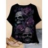 Plus Size Tees Women's Short Sleeved 3D Printed Top Holiday Animal Pattern Weekend Basic V Neck T Shirt Summer