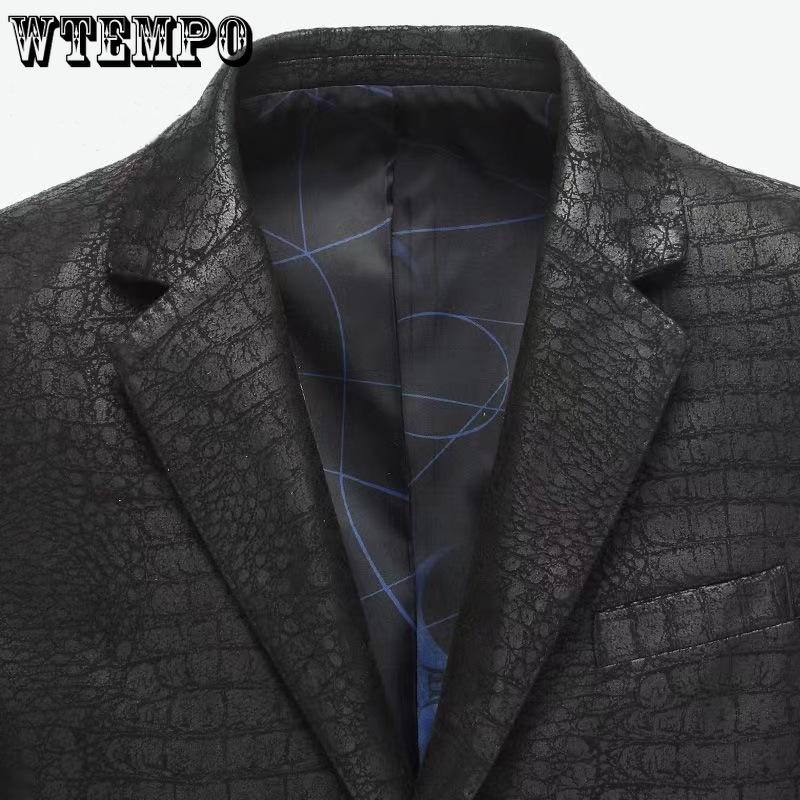 Chaqueta de Cuero Moda de Primavera y Otoño Hebilla de Perfume Pequeño Monoprenda Traje de Cuero Juvenil de Alta Gama Cuello de Traje Delgado