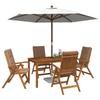 5 Piece Garden Dining Set 4 Seater Taupe