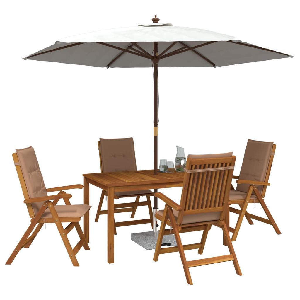5 Piece Garden Dining Set 4 Seater Taupe