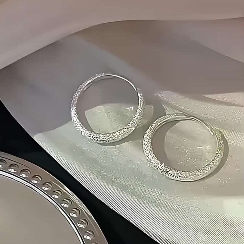 Pure Silvery Earrings For Women Frosted Sparkling Starry Circle Earrings  Valentine's Day Mother's Day Jewelry Gifts