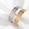 European and American retro Celtic knot hollow bracelet, stainless steel ethnic pattern open bracelet, multi-color adjustable