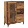 Wall Mounted Highboard Reclaimed Wood Look 69.5 x 34 x 180 cm Engineered Wood