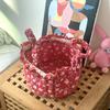 Charming Easter Egg Canvas Storage Basket Vintage Style, Perfect for Toys, Cosmetics Underwear Organization, Toy Basket, Shelf Baskets